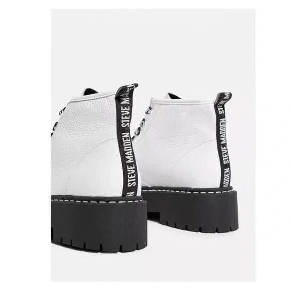 New! STEVE MADDEN “Vlais” Chunky Leather Platform Combat Boots - Picture 5 of 12